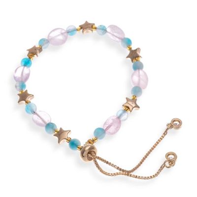 Alternate image for Star-Themed Polished Brass and Multi-Gemstone Bead Bracelet Thriving True Love