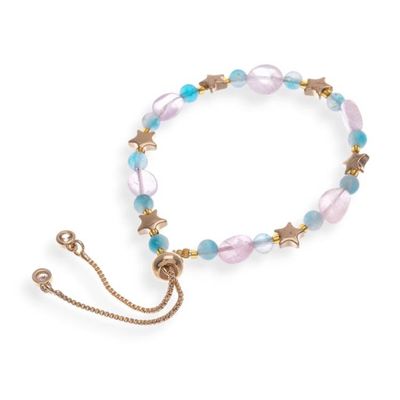 Alternate image for Star-Themed Polished Brass and Multi-Gemstone Bead Bracelet Thriving True Love