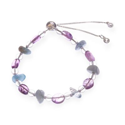 Alternate image for Silver-Plated Brass Beaded Bracelet with Amethyst and Quartz Thriving Wise Love