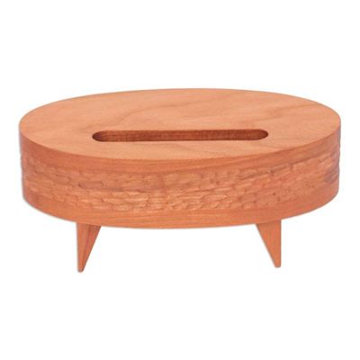 Alternate image for Hand-Carved Oval Teak Wood Phone Speaker from Thailand Oval Traces