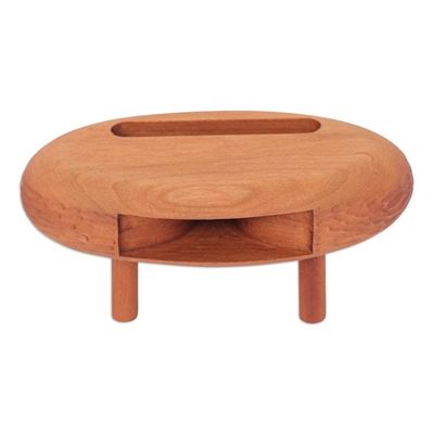 Alternate image for Hand-Carved Ovoid Teak Wood Phone Speaker from Thailand Ovoid Traces