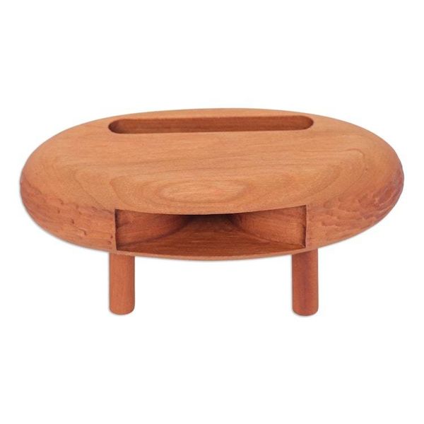 Alternate image for Hand-Carved Ovoid Teak Wood Phone Speaker from Thailand Ovoid Traces