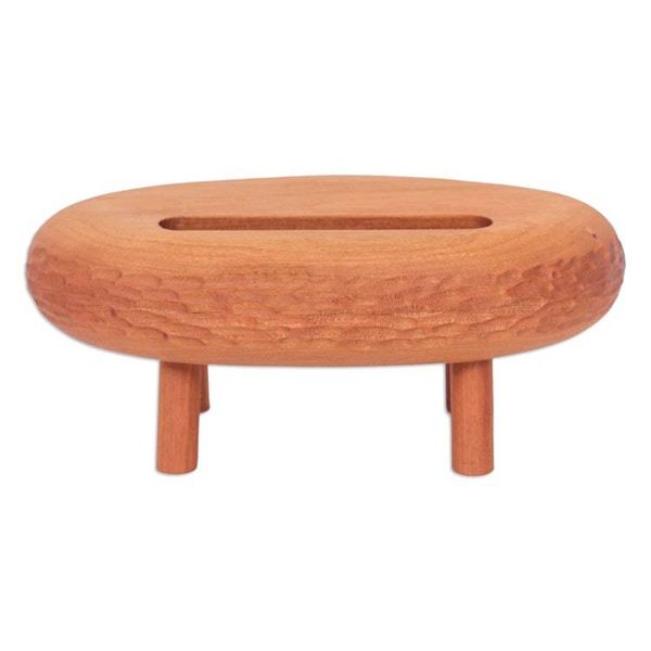 Alternate image for Hand-Carved Ovoid Teak Wood Phone Speaker from Thailand Ovoid Traces