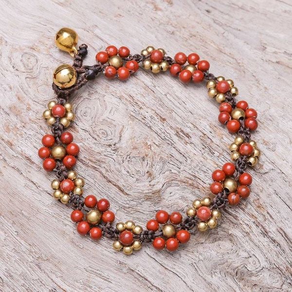 Alternate image for Jasper Beaded Macrame Bracelet from Thailand Blooming with Love