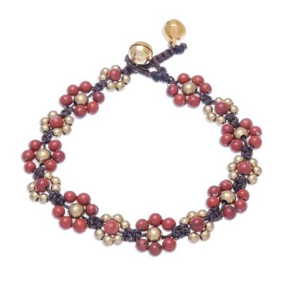 Alternate image for Jasper Beaded Macrame Bracelet from Thailand Blooming with Love
