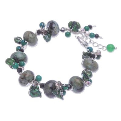 Alternate image for Cultured Pearl and Serpentine Beaded Bracelet Green Cornucopia