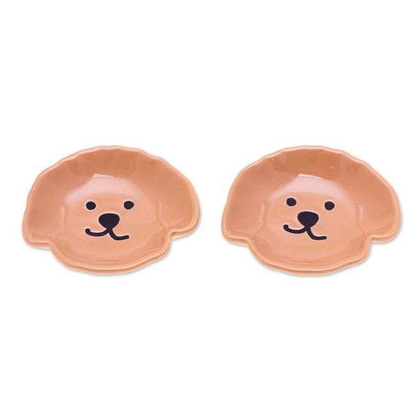 Alternate image for Poodle Puppy-Themed Glazed Ceramic Catchall Pair in Brown Poodle Tenderness