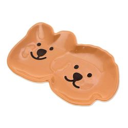 Image for Whimsical Puppy-Themed Brown Black Glazed Ceramic Catchall Adorable Puppies