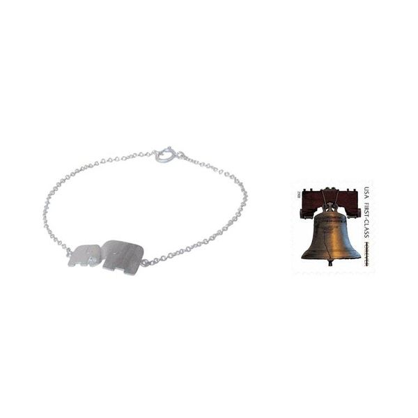 Alternate image for Sterling Silver Elephant Bracelet Family Love