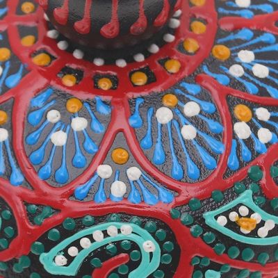 Alternate image for Traditional Thai Mango Wood Decorative Box in Red and Green Floral Marvel in Green