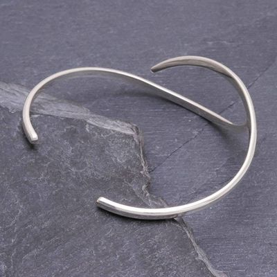 Alternate image for Hand Crafted Sterling Silver Cuff Bracelet Breaking the Waves