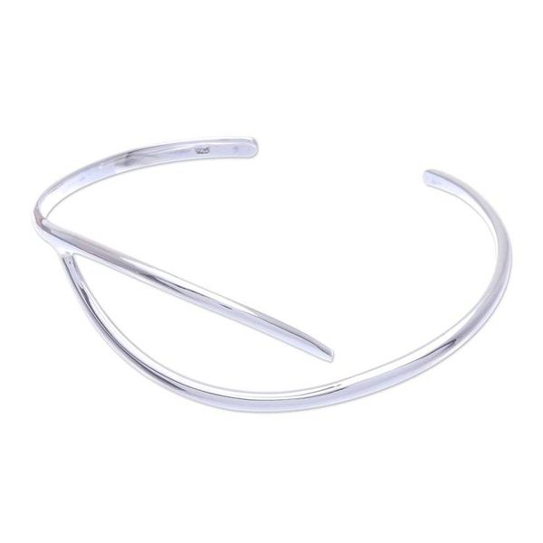Alternate image for Hand Crafted Sterling Silver Cuff Bracelet Breaking the Waves