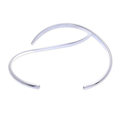 Alternate image for Hand Crafted Sterling Silver Cuff Bracelet Breaking the Waves