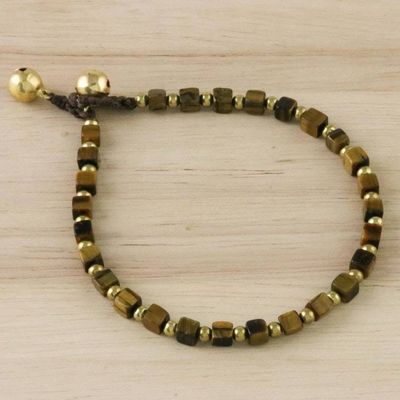 Primary image for Handmade Tigers Eye Beaded Bracelet from Thailand Forest Walk