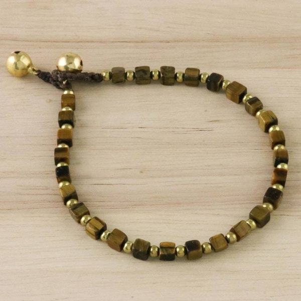 Alternate image for Handmade Tigers Eye Beaded Bracelet from Thailand Forest Walk
