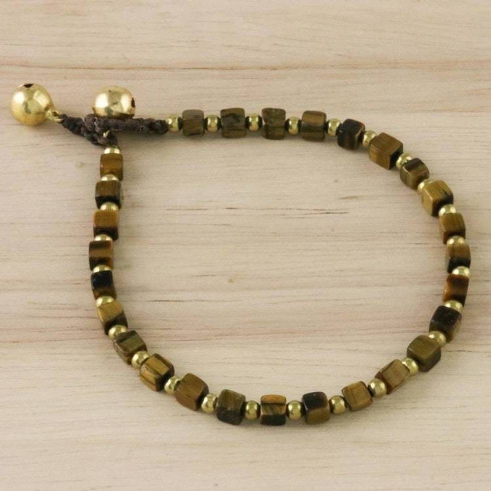 Handmade Tiger's Eye Beaded Bracelet from Thailand 'Forest Walk'