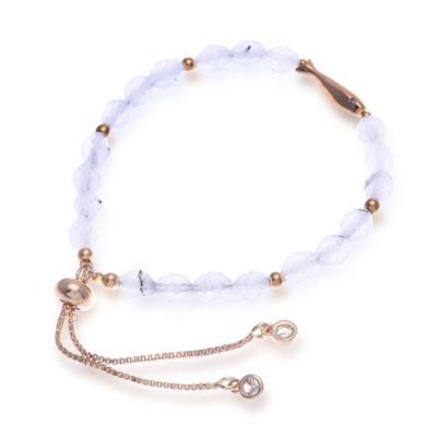 Alternate image for Birthstone Moonstone Beaded Bracelet with Brass Fish Pendant Angelic Fish