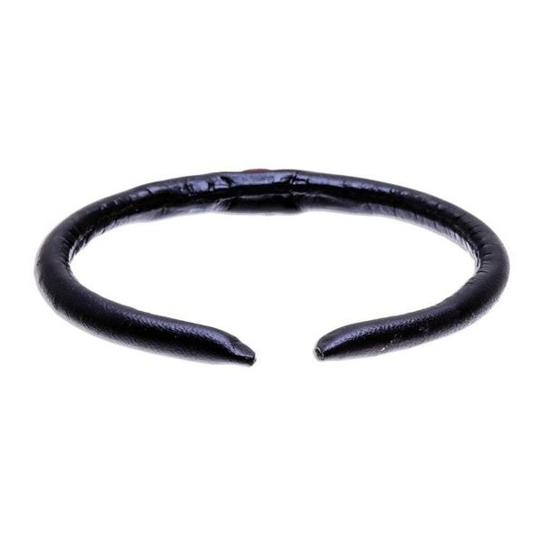 Alternate image for Black and Red Leather Cuff Bracelet from Thailand Black-Red Eye