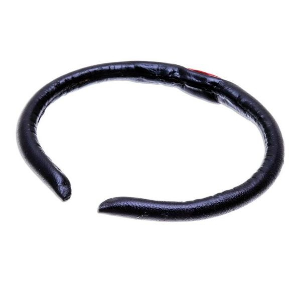 Alternate image for Black and Red Leather Cuff Bracelet from Thailand Black-Red Eye