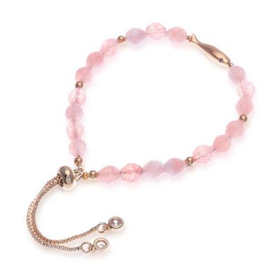 Alternate image for Whimsical Rose Quartz Beaded Bracelet with Fish Pendant Dulcet Fish