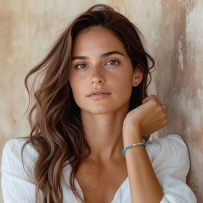 Alternate image for Ocean-Inspired Blue Quartz Beaded Bracelet with Fish Pendant True Fish