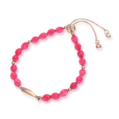 Alternate image for Romantic-Inspired Red Quartz Beaded Bracelet with Fish Charm Romantic Fish