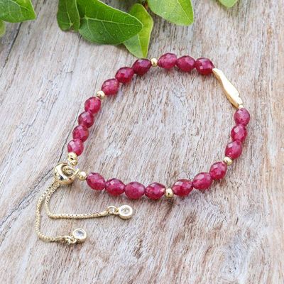 Alternate image for Romantic-Inspired Red Quartz Beaded Bracelet with Fish Charm Romantic Fish