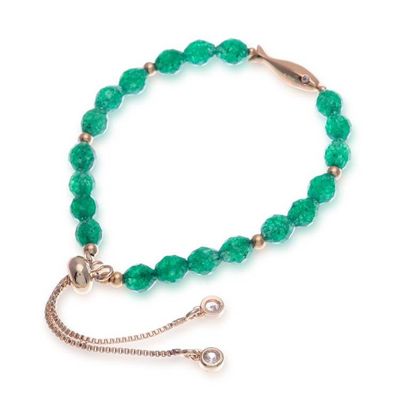 Alternate image for Good Fortune Green Quartz Beaded Bracelet with Fish Pendant Fortunate Fish