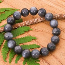 Image for Handcrafted Moonstone Beaded Stretch Bracelet from Thailand Magnetic Mist