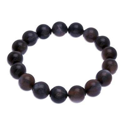 Alternate image for Handcrafted Moonstone Beaded Stretch Bracelet from Thailand Magnetic Mist