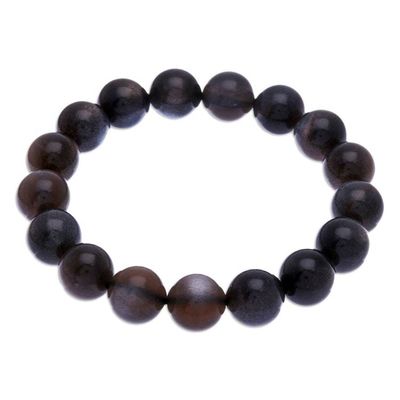 Alternate image for Handcrafted Moonstone Beaded Stretch Bracelet from Thailand Magnetic Mist