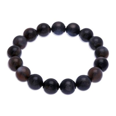 Alternate image for Handcrafted Moonstone Beaded Stretch Bracelet from Thailand Magnetic Mist