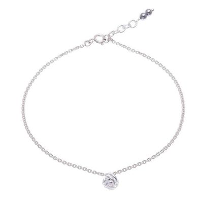 Alternate image for Sterling Silver Knot Charm Ankle Bracelet Monkeys Paw