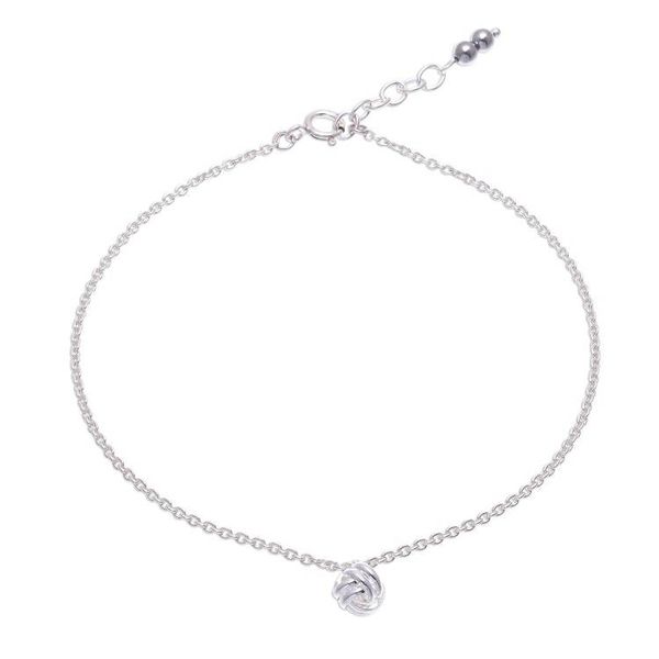 Alternate image for Sterling Silver Knot Charm Ankle Bracelet Monkeys Paw
