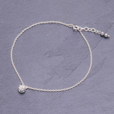 Alternate image for Sterling Silver Knot Charm Ankle Bracelet Monkeys Paw