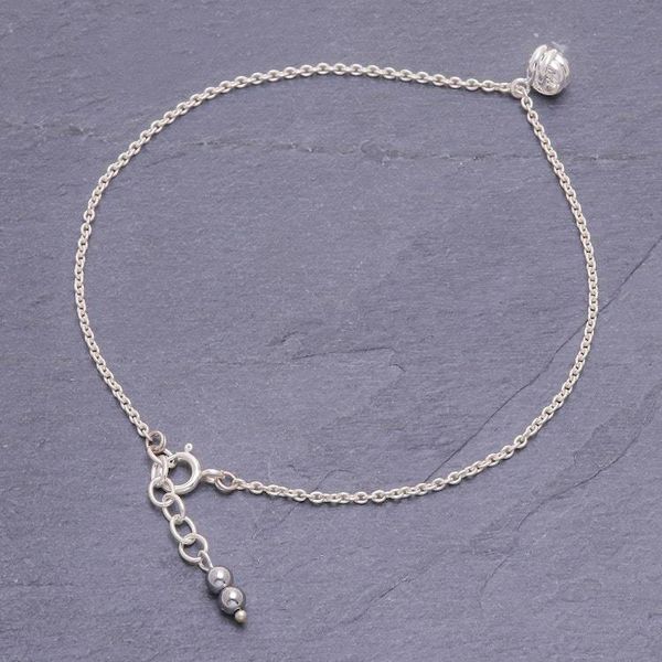 Alternate image for Sterling Silver Knot Charm Ankle Bracelet Monkeys Paw