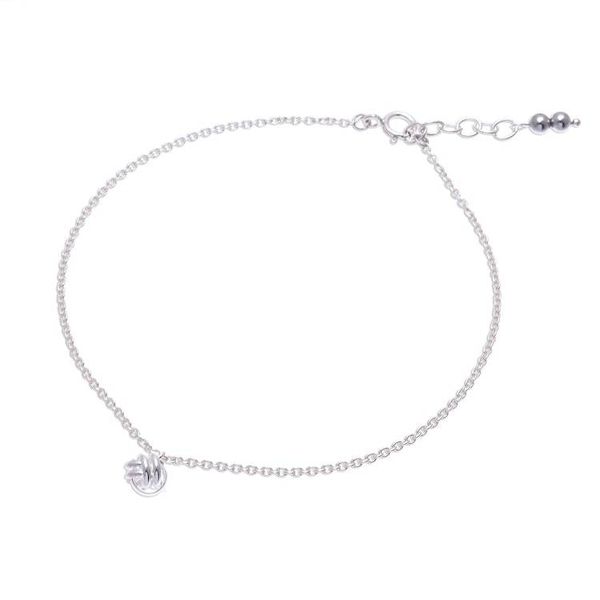 Alternate image for Sterling Silver Knot Charm Ankle Bracelet Monkeys Paw