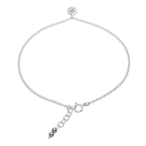 Alternate image for Sterling Silver Knot Charm Ankle Bracelet Monkeys Paw
