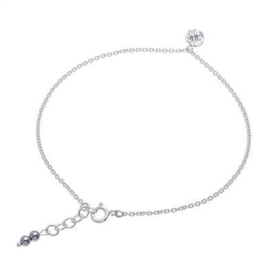 Alternate image for Sterling Silver Knot Charm Ankle Bracelet Monkeys Paw