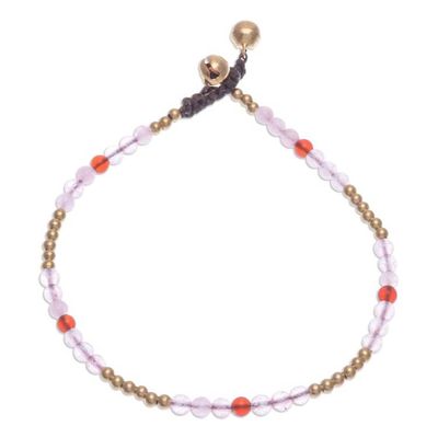 Primary image for Rose Quartz and Carnelian Beaded Anklet Sweetest Friend