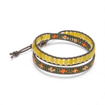 Alternate image for Bohemian-Themed Yellow and Green Serpentine Beaded Bracelet Green  Great