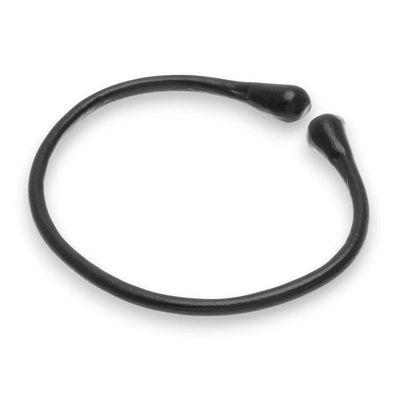 Alternate image for Minimalist Adjustable Leather Cuff Bracelet in Black Shade Black Essential