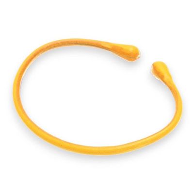 Alternate image for Yellow Hand-Dyed Minimalist Adjustable Leather Cuff Bracelet Yellow Essential