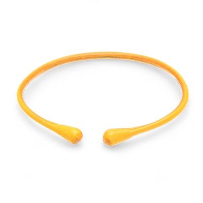 Alternate image for Yellow Hand-Dyed Minimalist Adjustable Leather Cuff Bracelet Yellow Essential
