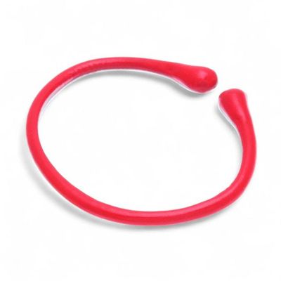 Alternate image for Handcrafted Red Adjustable Minimalist Leather Cuff Bracelet Red Essential