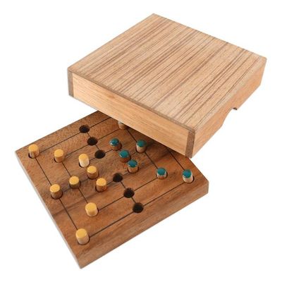Alternate image for Hand Made Wood Pegs Board Game from Thailand Strategy Square
