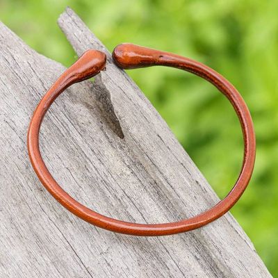 Alternate image for Minimalist Brown-Hued Adjustable Leather Cuff Bracelet Brown Essential