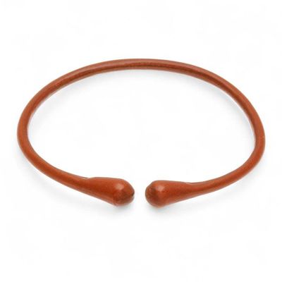 Alternate image for Minimalist Brown-Hued Adjustable Leather Cuff Bracelet Brown Essential