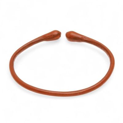 Alternate image for Minimalist Brown-Hued Adjustable Leather Cuff Bracelet Brown Essential