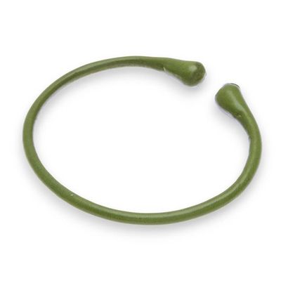 Alternate image for Minimalist Adjustable Leather Cuff Bracelet Hand-Dyed Green Green Essential